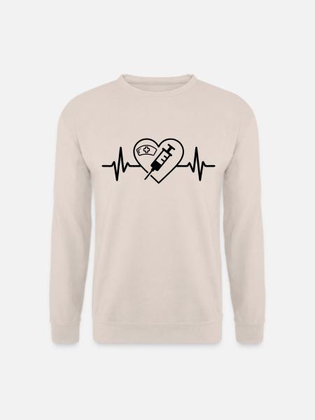Pfleger Krankenschwester Herz - Unisex Pullover - Sand
