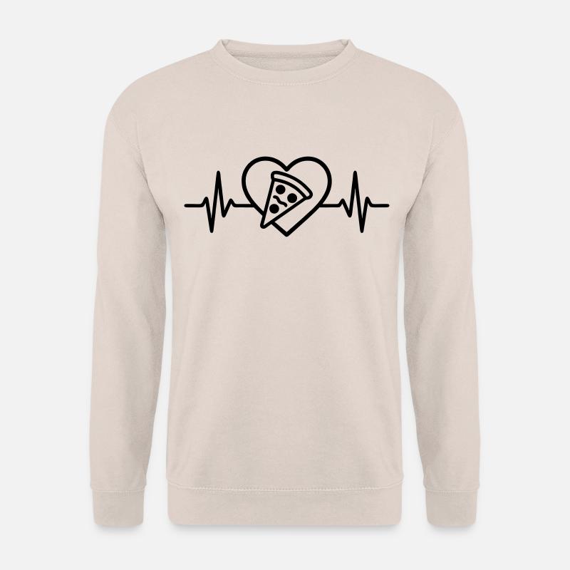 Pizza Stueck Herz - Unisex Pullover - Sand