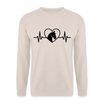 Cheval dans l’âme L’amour de l’équitation - Sweat-shirt Unisexe - sable - Devant - Alina (178cm) & Michal (187cm)