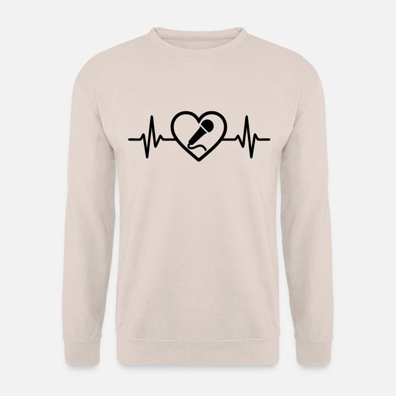 Herz Karaoke Mikrofon Singen - Unisex Pullover - Sand