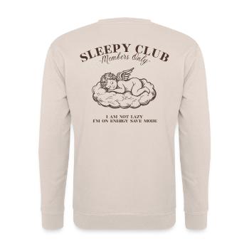 Sleepy Angels Club – Vintage Cherub Shirt - Unisex Sweatshirt - sand - Back - Michal (187cm)