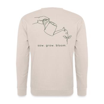 Semer, cultiver, fleurir – Minimalist Garden - Sweat-shirt Unisexe - sable - Dos - Michal (187cm)
