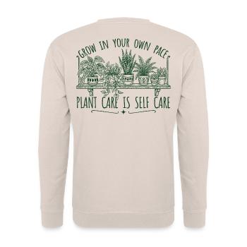 Grandir à son propre rythme – planter l’amour de soi - Sweat-shirt Unisexe - sable - Dos - Michal (187cm)