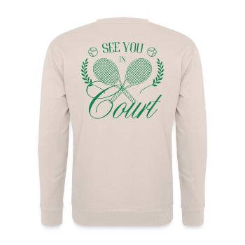 See You in Court Tennis Club - Unisex Sweatshirt - sand - Back - Michal (187cm)