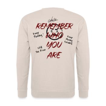 Erinnere dich, wer du bist - Unisex Pullover - Sand - Hinten - Michal (187cm)