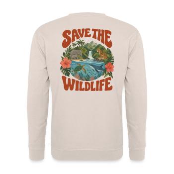 Save The Wildlife - Unisex Pullover - Sand - Hinten - Michal (187cm)