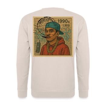 POSTSTEMPELJAHR 1990 - Unisex Pullover - Sand - Hinten - Michal (187cm)