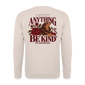 Be Kind To Animals Dachshund - Unisex Pullover - Sand - Hinten - Michal (187cm)