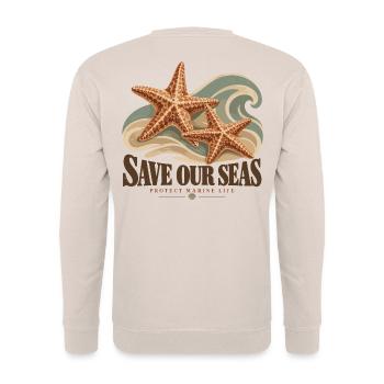 Save Our Seas Marine Life - Unisex Pullover - Sand - Hinten - Michal (187cm)