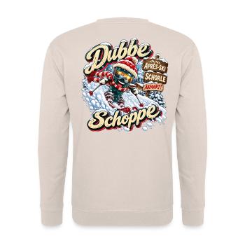 Dubbe Schoppe Abfahrt – Après-Ski Pfalz - Unisex Pullover - Sand - Hinten - Michal (187cm)