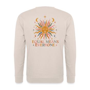 Equal Means Everyone - Unisex Pullover - Sand - Hinten - Michal (187cm)