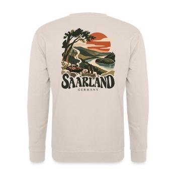 Saarland Germany Saarschleife - Unisex Pullover - Sand - Hinten - Michal (187cm)