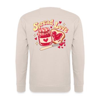 Spread Love Jam & Toast - Unisex Pullover - Sand - Hinten - Michal (187cm)