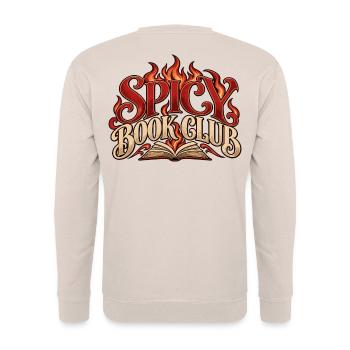 Spicy Book Club Flames - Unisex Pullover - Sand - Hinten - Michal (187cm)