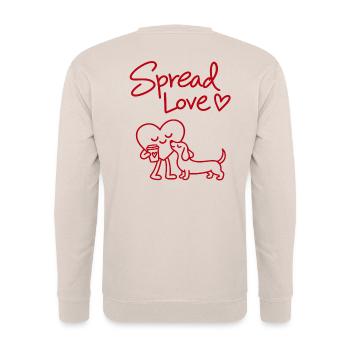 Spread Love Dog Coffee - Unisex Pullover - Sand - Hinten - Michal (187cm)