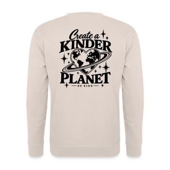 Create A Kinder Planet - Unisex Pullover - Sand - Hinten - Michal (187cm)