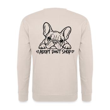 Adopt Don’t Shop French Bulldog - Unisex Pullover - Sand - Hinten - Michal (187cm)