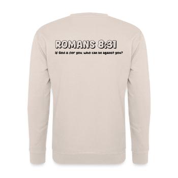 Lebendiges geometrisches Mandala-Design - Unisex Pullover - Sand - Hinten - Michal (187cm)