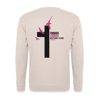 PARGIVEN Cross Doves Rose Grace Verse - Sweat-shirt Unisexe - sable - Dos - Michal (187cm)