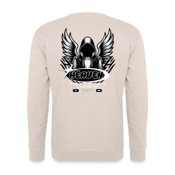 Heaven Engel im Hoodie - Engelflügel - Unisex Pullover - Sand - Hinten - Michal (187cm)