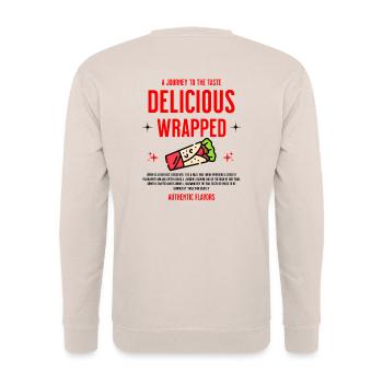 Döner Wrap – Delicious and authentic - Unisex Sweatshirt - sand - Back - Michal (187cm)