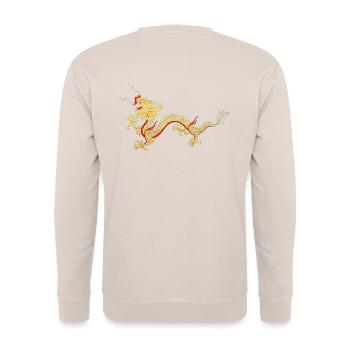 Asian Dragon Fortune Protection Symbol - Unisex Sweatshirt - sand - Back - Michal (187cm)