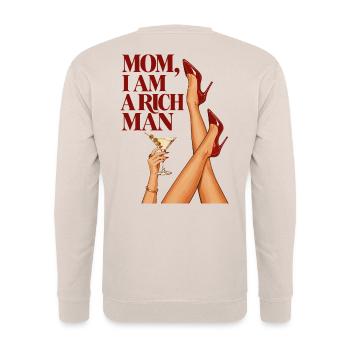 Mom I Am A Rich Man - Unisex Pullover - Sand - Hinten - Michal (187cm)