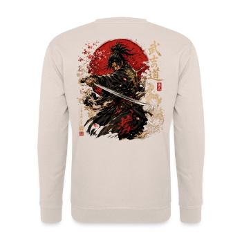 Samurai – Japan Warrior Streetwear Design - Unisex Pullover - Sand - Hinten - Michal (187cm)
