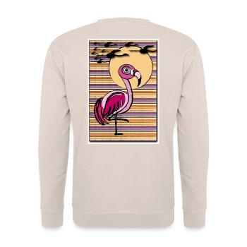 Flamingo in the sunset - Unisex Pullover - Sand - Hinten - Michal (187cm)