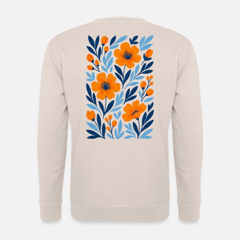 Grafische Blumen - Modernes Blumendesign - Unisex Pullover - Sand