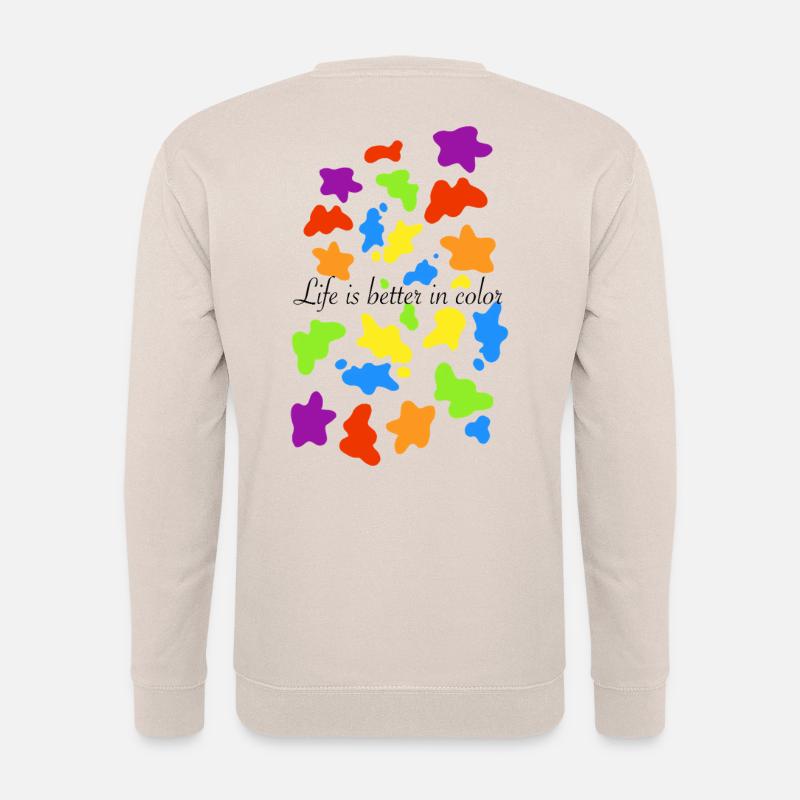 Bunte Farbkleckse - Unisex Pullover - Sand