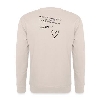 Sohn_Charakterkind - Unisex Pullover - Sand - Hinten - Michal (187cm)