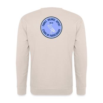 SUP Life – Stand Up Paddleboard Badge in Blue - Unisex Sweatshirt - sand - Back - Michal (187cm)