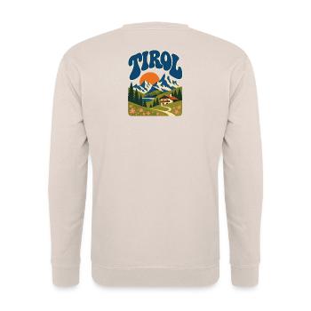 Tirol Retro Alpine Nature - Unisex Pullover - Sand - Hinten - Michal (187cm)