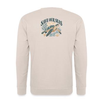 Save Our Seas Sea Turtle - Unisex Pullover - Sand - Hinten - Michal (187cm)