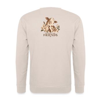 Animals Are Friends Cow & Calf - Unisex Pullover - Sand - Hinten - Michal (187cm)