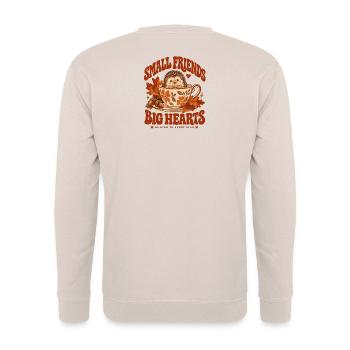 Small Friend Big Hearts Hedgehog - Unisex Pullover - Sand - Hinten - Michal (187cm)