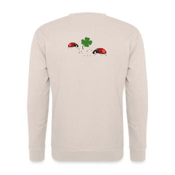 Ladybug Shamrock Lucky - Unisex Sweatshirt - sand - Back - Michal (187cm)