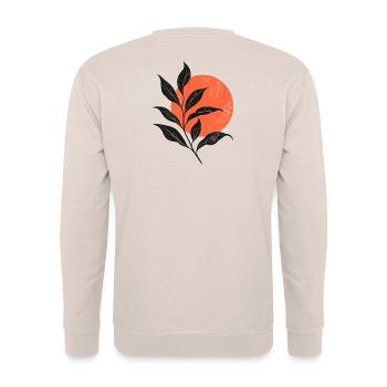 Sunset Leaf Silhouette - Unisex Pullover - Sand - Hinten - Michal (187cm)