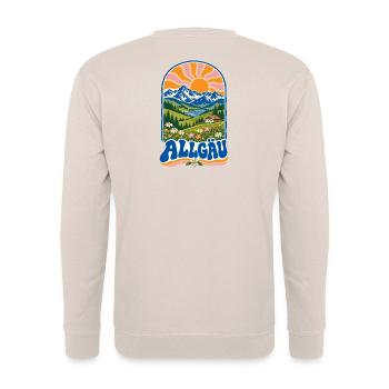 Allgäu Retro Alpine Nature - Unisex Pullover - Sand - Hinten - Michal (187cm)