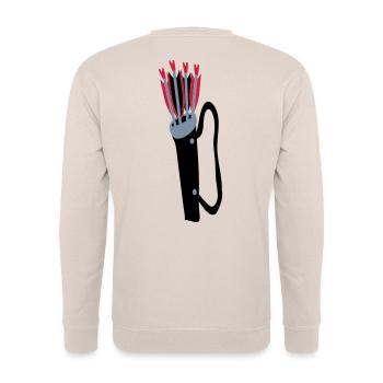 Archery quiver and arrows design by Patjila - Unisex Sweatshirt - sand - Back - Michal (187cm)