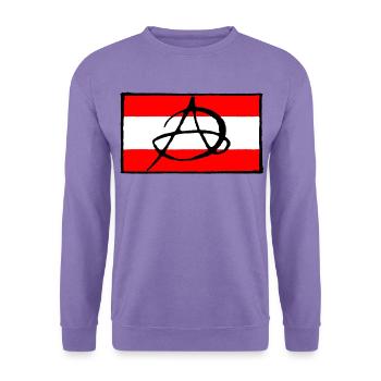 Anarchie Symbol auf rotem Hintergrund - Unisex Pullover - Lavendel - Vorne