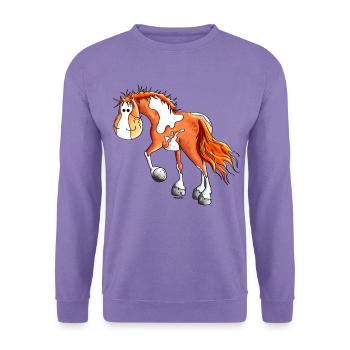 Knuffiger Pinto - Westernpferd - Unisex Pullover - Lavendel - Vorne