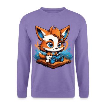 Gamer Schlauer Gaming Fuchs - Unisex Pullover - Lavendel - Vorne