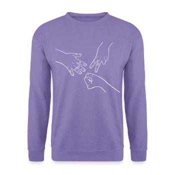 Schnick Schnack Schnuck, Schere Papier Spiel - Unisex Pullover - Lavendel - Vorne