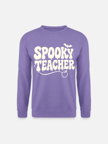 Halloween-Lehrer: Gruseliges Retro - Unisex Pullover - Lavendel