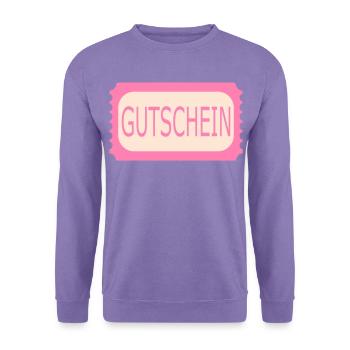 Gutschein Ticket - Unisex Pullover - Lavendel - Vorne