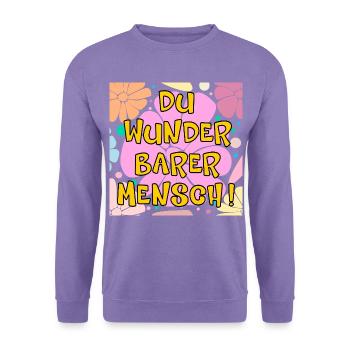 Du wunderbarer Mensch - Unisex Pullover - Lavendel - Vorne