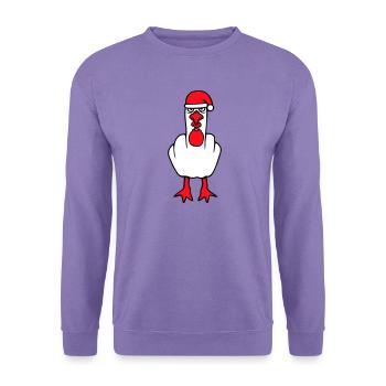 Möwe Mittelfinger Fuck You Wütend Weihnachten - Unisex Pullover - Lavendel - Vorne