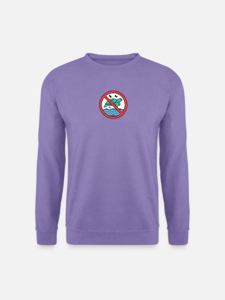 Stoppt Plastikmüll! | Rettet die Schildkröten - Unisex Pullover - Lavendel